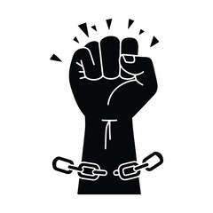 Symbol of freedom and strength fist broken chains liberation power empowerment protest movement