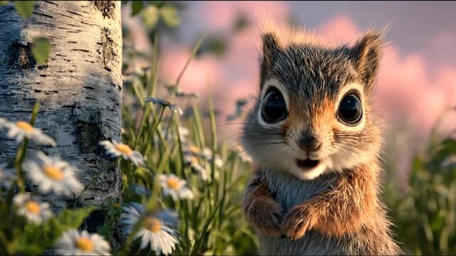Cute animated chipmunk
