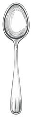 Obraz premium Classic spoon in a vintage hand drawn sketch style. Engraved kitchen utensil illustration.