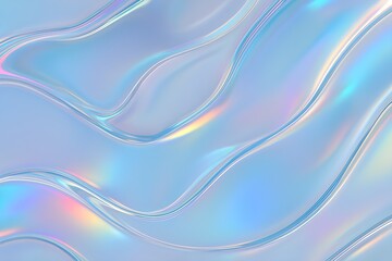 Soft Iridescent Pastel Wave – Glossy Holographic Gradient Texture for Modern Design, Wallpaper and PPT Templates