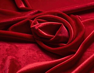 Red Velvet Fabric Draped Texture