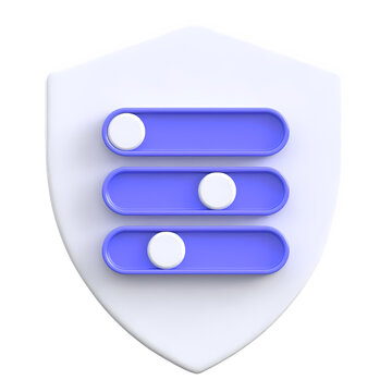Toggle Switch Shield 3D Icon