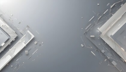 Grey White Arrow Abstract Background with Geometric Shine Layer Elements for Professional Presentation Design