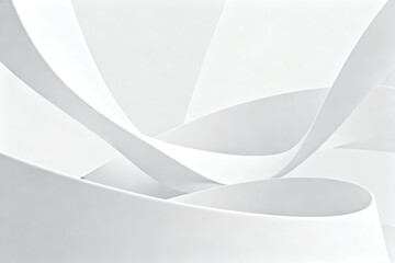 Abstract white flowing forms with smooth curves and soft shadows
