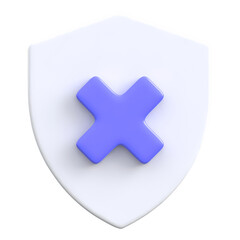 Obraz premium Cross Cancel Shield 3D Icon