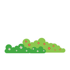 Illustration of Bushes and Flowers