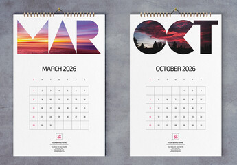 Typo Madness Wall Calendar 2026 Tabloid Layout
