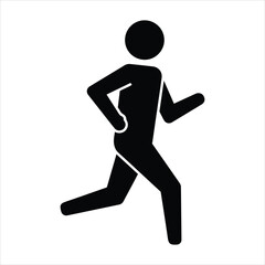 Silhouette of a person running fitness active sport motion concept stylized human figure dynamic movement