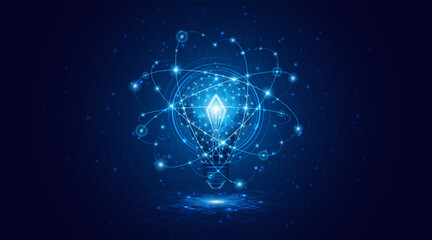 Electric or creative light bulb. Global internet connection concept for business. advanced digital technology	