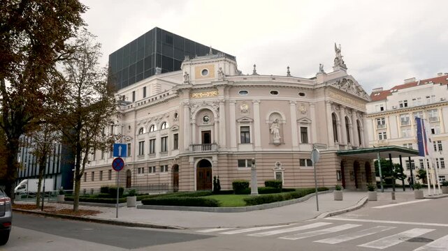 Ljubljana,Slovenia,2025,july,10th, view of SNG Opera in balet Opera House