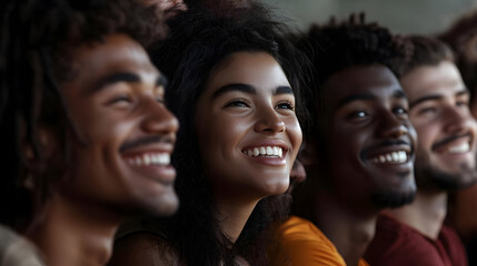 Diverse Group Smiling and Watching