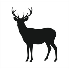 Majestic stag silhouette standing proudly wildlife animal graceful nature representation