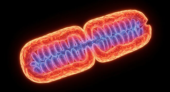 x-default Dividing Mitochondria 3D Render