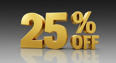 Golden twenty five percent off discount