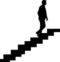 climbing stairs silhouette vector illustration