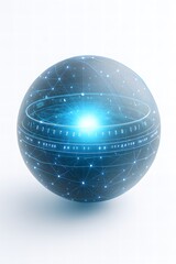 Digital Globe with Network Connections Representing Global Communication and Technology