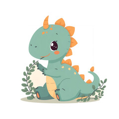 Dinosaur with grass 