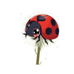 Fototapeta premium ladybird on white background