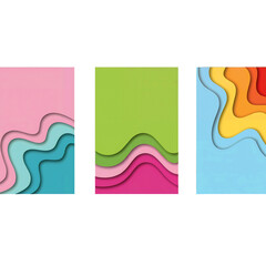 Colorful paper cut effect abstract backgrounds suitable for modern creative designs and concepts