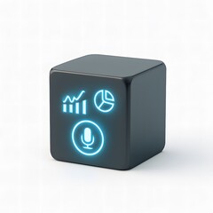 Smart digital assistant device with voice recognition and business charts
