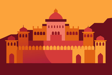vector illustration of castle