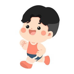 Kid Illustration of a Boy Running