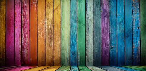 colorful wooden wall