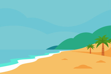 vector illustration of a tropical beach