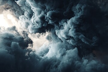 Dramatic Dark Blue Clouds Texture with Light Sky Peeking Through