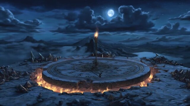 Ancient timepiece landscape