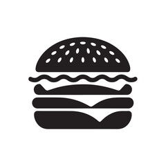 Double Layer Burger, Bold and heavy burger design with stacked layers, Hamburger symbol,  Burger icon, Vector illustration eps 10.