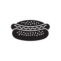 Hamburger silhouette vector, fast food icon, burger icon, Minimal black and white burger icon, vector illustration eps 10.