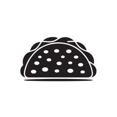  Crunchy Taco Delight, Simple yet tasty taco illustration style, Minimalist taco symbol with dotted texture, vector illustration eps 10.