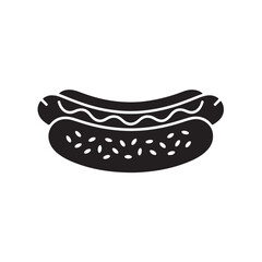  Classic Hotdog Style, Clean hotdog icon with dotted bun design, Street Hotdog Bite Simple hotdog illustration with retro look, vector illustration eps 10.