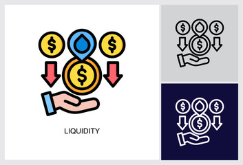 Liquidity icon Multi Style Vector Illustration 