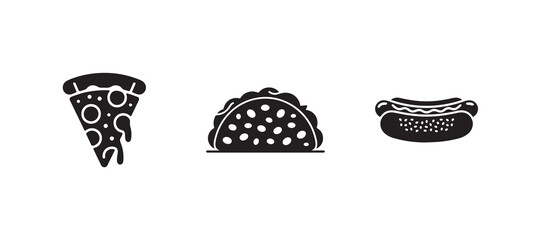 Mexican Taco Feast, Crispy taco shell packed with rich flavors, Street Food Taco  
Bold taco icon perfect for food branding, vector illustration eps 10.