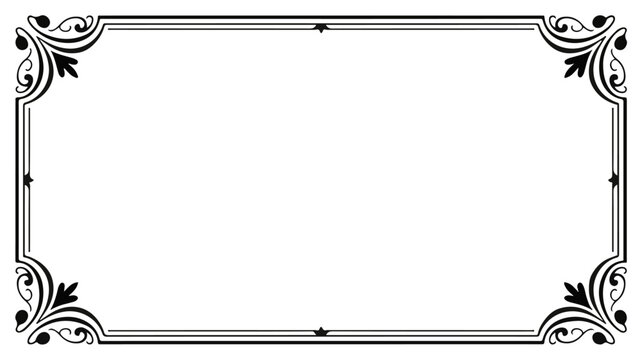 Elegant Vector Border Frame with Swirls for Invitations, Certificates, and Decorative Projects