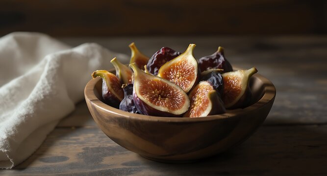 Harvesting fresh figs for culinary delights rustic kitchen food photography warm ambiance close-up shot