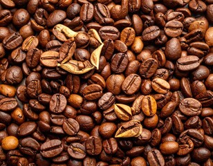 Fototapeta premium Roasted Coffee Beans Background Texture