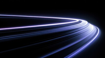 Bright, colorful light trails move across a dark background, creating a sense of motion and energy. The patterns suggest speed and excitement in an abstract context.