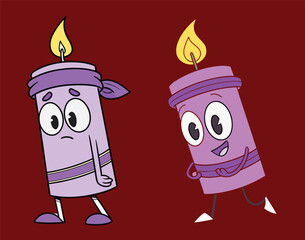 Cute Candle Character Cartoon Vector