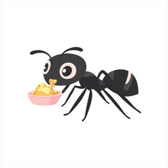 Cute ant eating honey