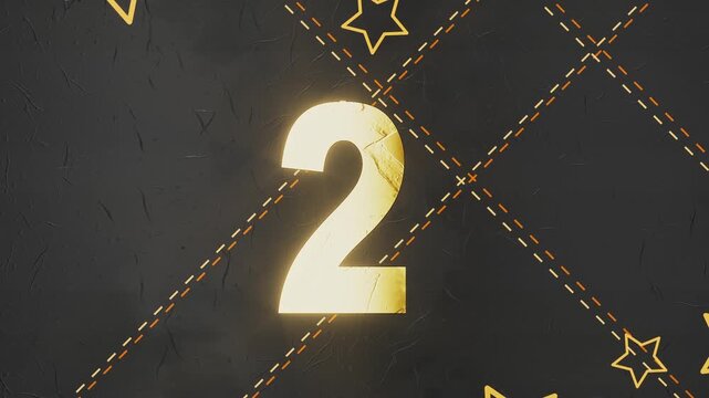 Black and golden advent calendar number 2, with a simple design