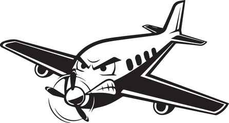 angry airplane vector illustration, for logo and element