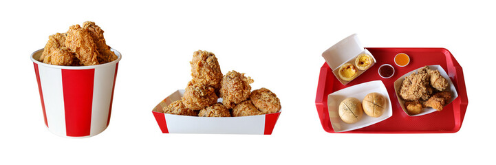 Crispy Chicken Feast: An enticing visual of delectable, golden-brown fried chicken pieces, offering a feast for the senses and promising a symphony of textures and flavors.