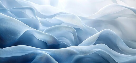 Obraz premium Abstract Blue Waves: A Detailed Digital Rendering of Flowing Forms