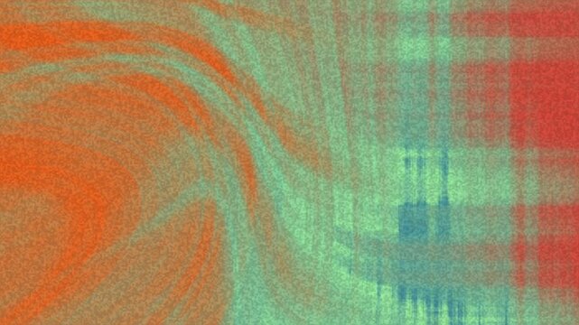 Abstracts Twirl Noise, Abstract animated background with orange and teal colors, flowing patterns, and noise texture,  royalty free stock.