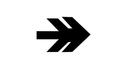 Black arrow isolated on white background, arrow png. A black arrow pointing right, composed of two...