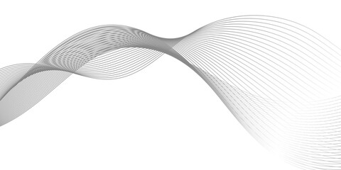 Abstract white lines wave pattern on black background, abstract grey wave lines on transparent,  dynamic flowing wave lines design element,  twisted curve lines with blend effect.