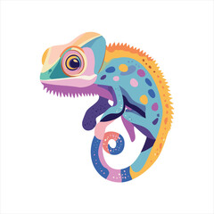 vector Vibrant Chameleon Illustration